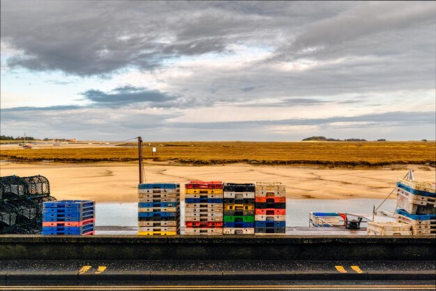 A bustling port scene in Asia, showcasing the loading and unloading of containers filled with agricultural products from the US. Ships and cranes are actively involved in the transfer, emphasizing the scale of trade activities.
