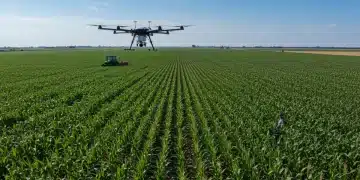 Drone Integration: Maximizing Crop Scouting Efficiency by 30% for 2025 Advanced agricultural drone scanning a cornfield for crop health