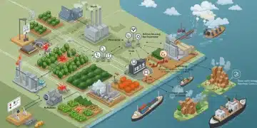 Illustration of resilient agricultural supply chain with digital tracking