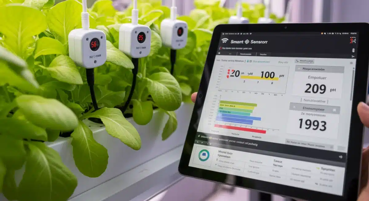 Smart sensor array monitoring plant health in a vertical farm