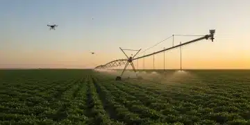 Advanced precision irrigation system optimizing water use on a modern U.S. farm in 2025