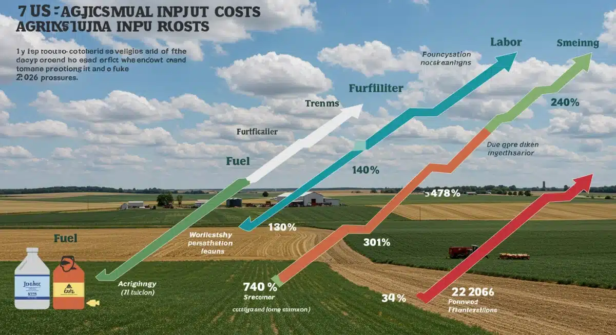 Infographic detailing rising agricultural input costs, including fertilizer, fuel, and seeds.