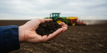 Farmer's hand holding soil, symbolizing rising agricultural input costs in Q2 2026.