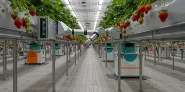 Robotic Harvesting Technologies: 2026 Outlook on Labor Cost Reduction Advanced robotic arm harvesting strawberries in a modern greenhouse