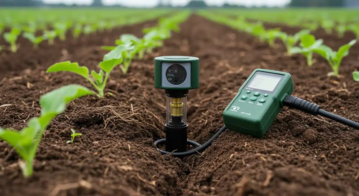 Soil moisture sensor providing real-time data for optimized precision irrigation