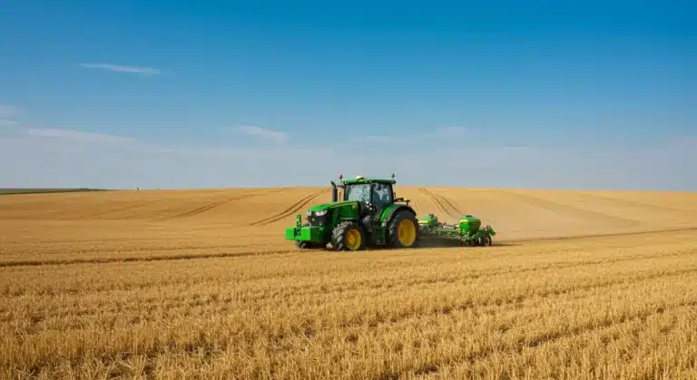 Autonomous tractor working in a US agricultural field