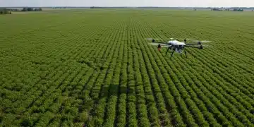 IPM in 2026: 25% Pesticide Cost Reduction with Biocontrols Drone deploying biological controls over an agricultural field in 2026