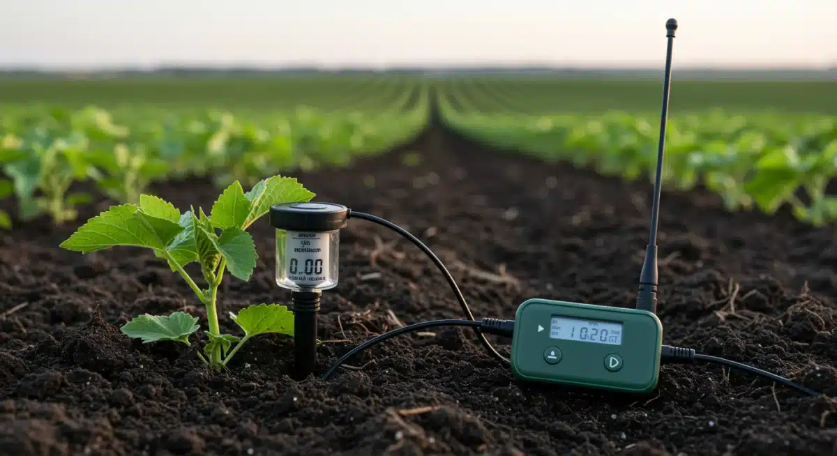 Soil moisture sensor providing real-time data for AI irrigation