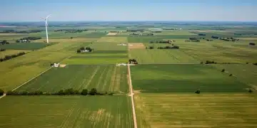 Lush green fields demonstrating sustainable agriculture practices in the US Midwest.