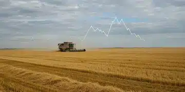 Vast wheat field symbolizing US agricultural exports facing global economic slowdown.
