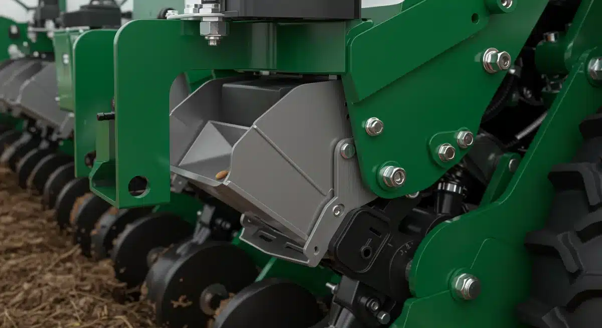 Precision seed metering mechanism demonstrating accurate individual seed placement.