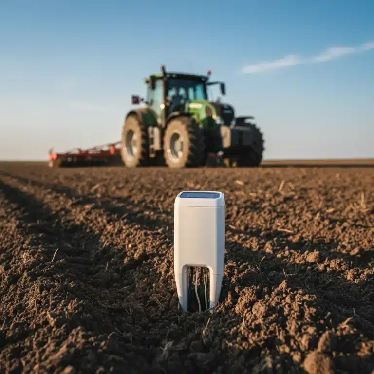 IoT soil moisture sensor in farm field