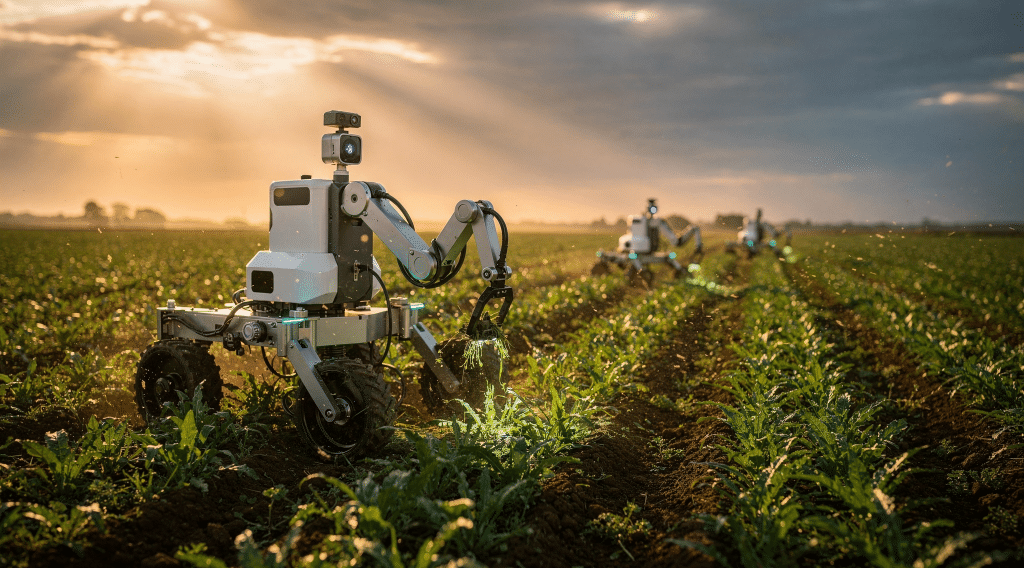 AI-powered autonomous weeding robots cutting herbicide use